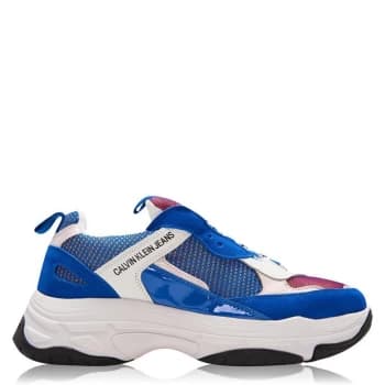 Calvin Klein Jeans Marvin Nappa Chunky Trainers - Blue/White
