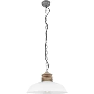 Sienna Samsoo Dome Pendant Ceiling Lights White Matt, Wood Blank, Metal