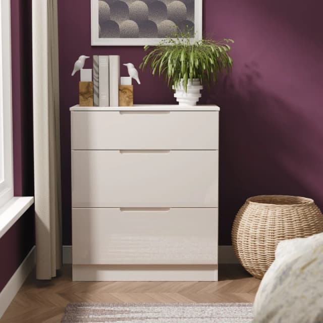 Ready Assembled 2 U Lucca 3 Drawer Deep Chest (Ready Assembled) in Taupe Unisex