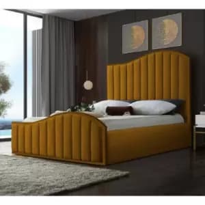 Magnifik Bed Double Plush Velvet Mustard