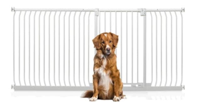 Bettacare Extra Tall Elite Dog Gate, 216Cm - 225Cm, Matt White, Extra Tall 96.8Cm In Height, Pressure Fit Pet Gate