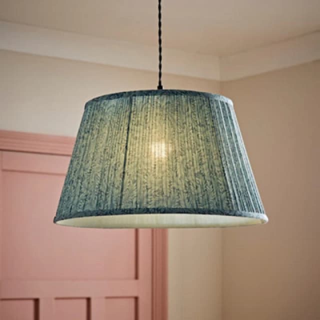 ValueLights ValueLights Alba Pleated Tapered Leaf Easy Fit Ceiling Light Lamp Shade with Bulb in Blue Size: Large Blue Large Unisex 5059406069635