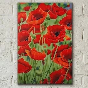 Tile 8x12 Poppy Fields By K Andy Wall Art