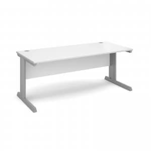 Vivo Straight Desk 1800mm x 800mm - Silver Frame White Top