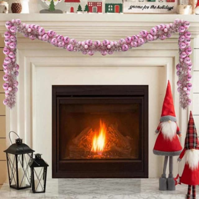 Vidaxl Christmas Ball Garland Pink 186cm Polystyrene