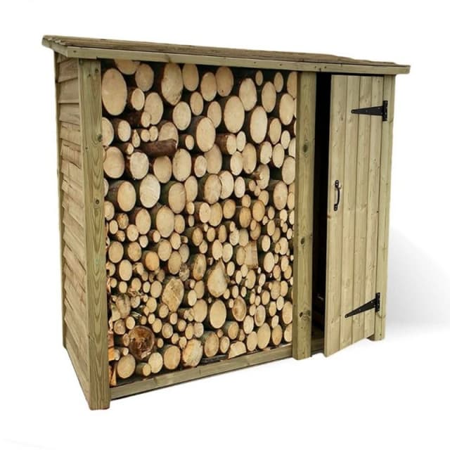 Churnet Valley Garden Furniture Ltd Heavy Duty Logstore with Tool Shed Kindling - Min. Assembly Required in Brown Brown Unisex