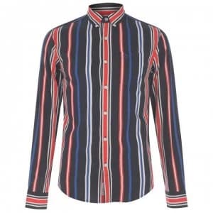 Original Penguin Penguin Long Sleeve Vertical Stripe Shirt Mens - Dark Sapphire