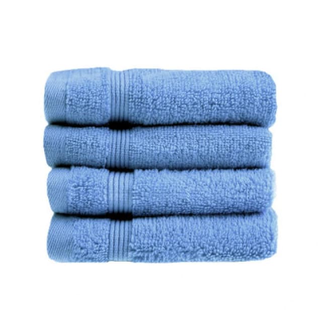 Allure Bath Fashions Luxury Zero Twist Egyptian Cotton 4 Pack Face Cloths - Cornish Blue