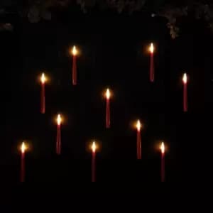 10pcs Premier 15cm Floating Red Static Flicker Battery Candle with Remote Control in Warm White