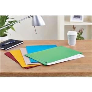Elba Boston Foolscap Square Cut Folder Pressboard 300 Micron 32mm Blue Pack of 50