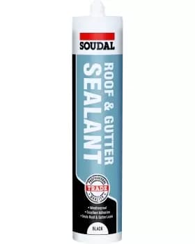 Soudal Black Roof & Gutter Bituminous Mastic, 290Ml