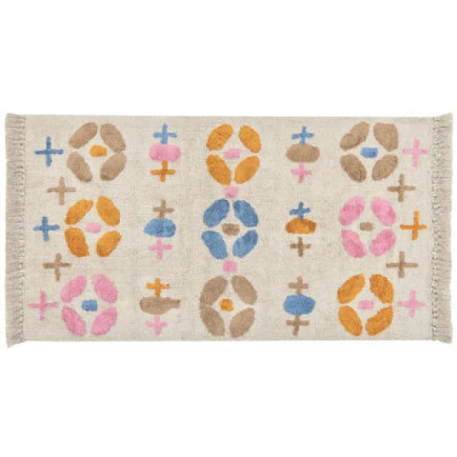 Beliani Kids Rug Daran Multicolour 80 X 150 Cm Cotton