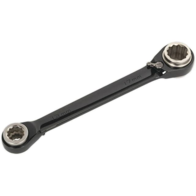 Loops PREMIUM 4-in-1 Double Ended Reversible Ratchet Ring Spanner -Steel Metric Wrench Metallics