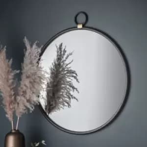 Gallery Interiors Bayswater Black Round Mirror
