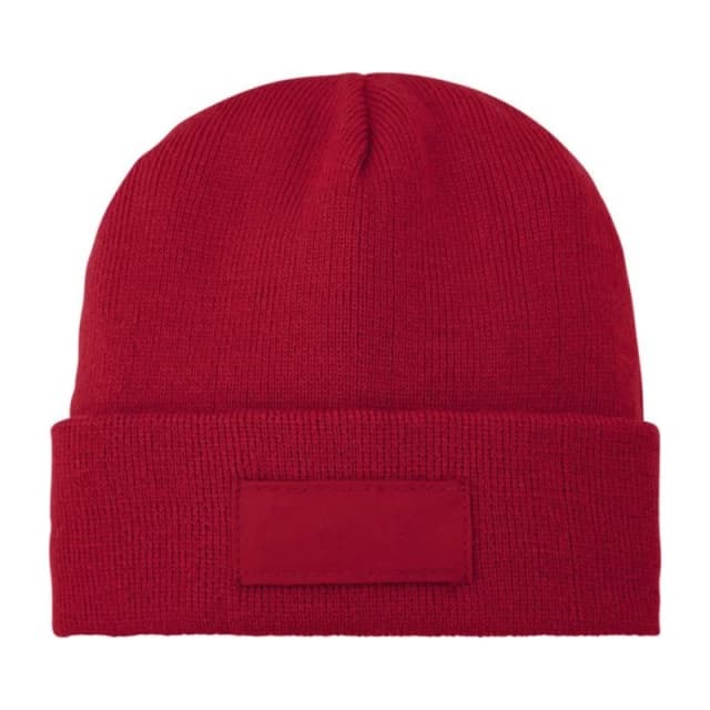 Bullet Mens Boreas Beanie With Patch in Red Red Male One Size