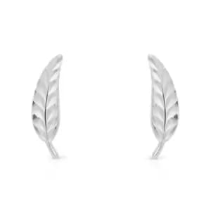 JG Fine Jewellery 9ct White Gold Feather Stud Earrings