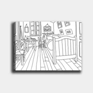 MANDALA102 White Black Decorative Canvas Painting