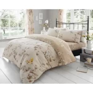 Birdie Blossom Duvet Cover Bedding Set - Natural - King - TJ Hughes