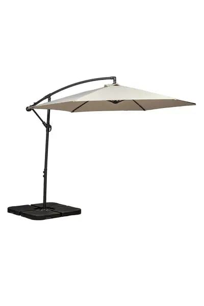 Royalcraft 3m Standard Cantilever Powder Coated Parasol with Cross Stand Ivory