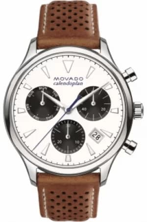 Mens Movado Heritage Series Calendoplan Chronograph Watch 3650008