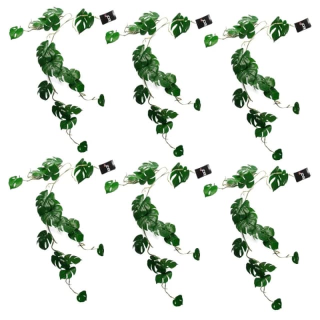 Leaf 6 x 100cm Artificial Hanging Trailing Monstera Plant Green unisex