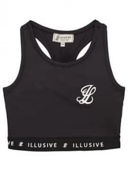 Illusive London Girls Core Logo Bralette - Black