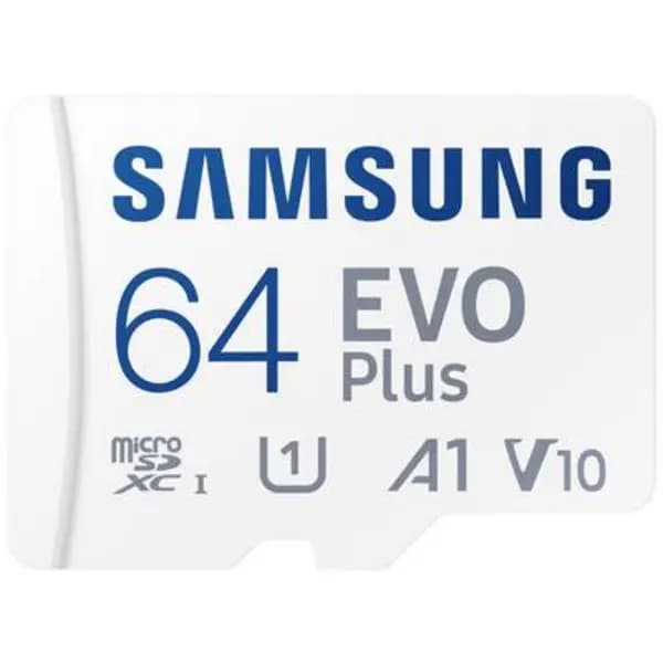Samsung EVO Plus microSD card Retail 64GB UHS-I, v30 Video Speed Class, A2 Application Performance Class incl. SD adapter MB-MC64SA/EU