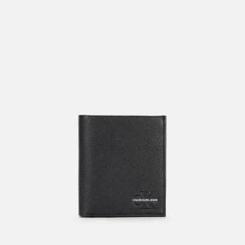 Calvin Klein Jeans Mens Micro Pebble Small Trifold Wallet - Black