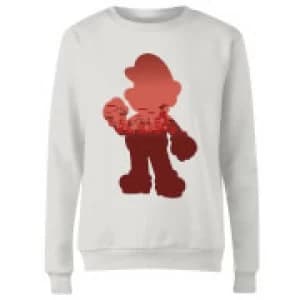 Nintendo Super Mario Mario Silhouette Womens Sweatshirt - White - L