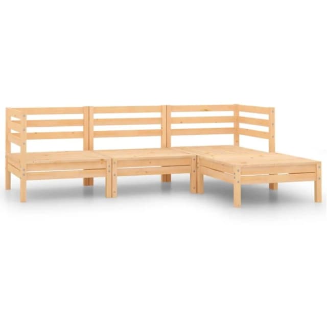 VIDAXL 4 Piece Garden Lounge Set Solid Pinewood vidaXL 8720286659366