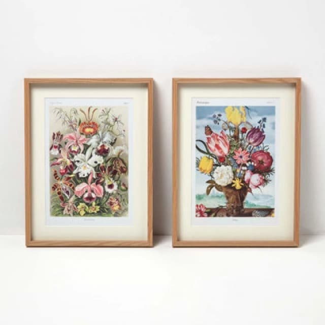 Homescapes Original Wall Decoration Botanical Flowers Set of Decorative Frames Natural