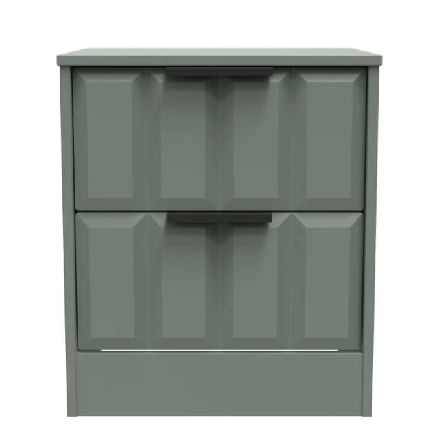 Ready Assembled 2 U Seattle 2 Drawer Bedside Cabinet (Ready Assembled) in Pale Green Pale Green Unisex