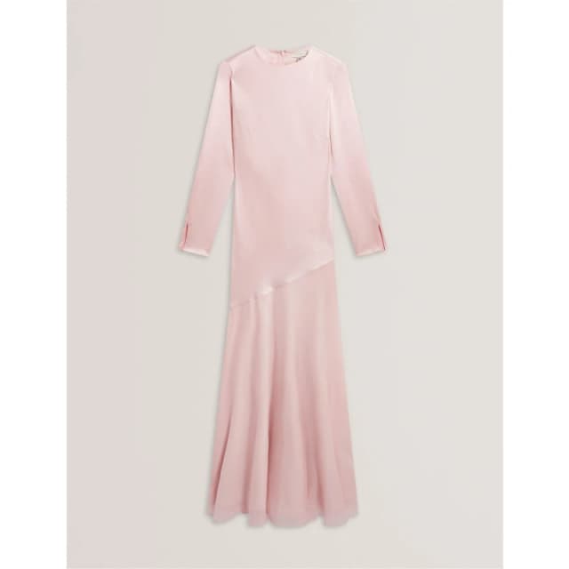 Ted Baker Womens Long Sleeve Maxi Dress Pink female 8 (XS)