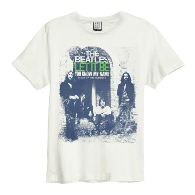 Amplified Mens You Know My Name The Beatles T-Shirt in White Size: XS White Male XS