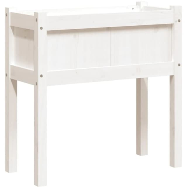 vidaXL Planter w/ Legs White 70x31x70cm Solid Wood Pine, White 837556