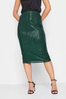 Petite Sequin Midi Skirt