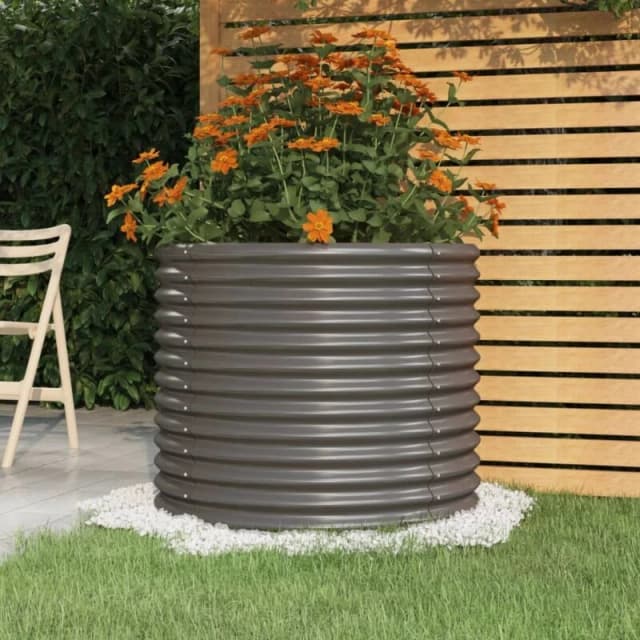 VIDAXL Garden Planter Galvanised Steel 80x80x68cm Grey Vidaxl 8720286855621