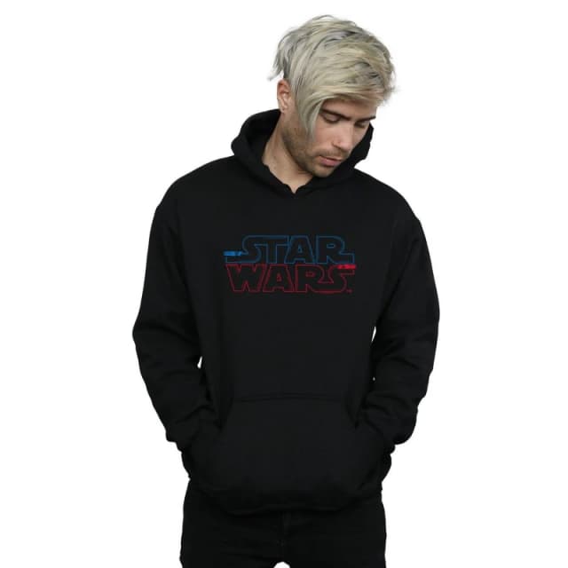 Star Wars Star Wars Men Lightsaber Logo Hoodie in Black Size: Small Black S Male 5059308847300
