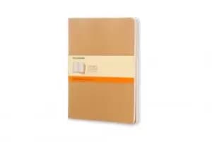 Moleskine Ruled Cahier XL - Kraft Cover (3 Set) by Moleskine