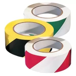 PVC Adhesive Hazard Warning Tape 1 x Roll - Red/White