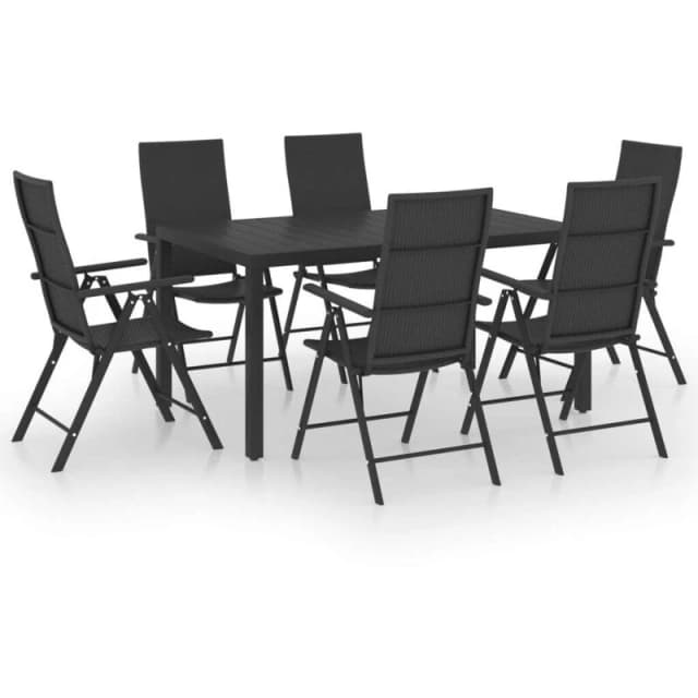 VIDAXL 7 Piece Garden Dining Set Black Vidaxl 8720286228272