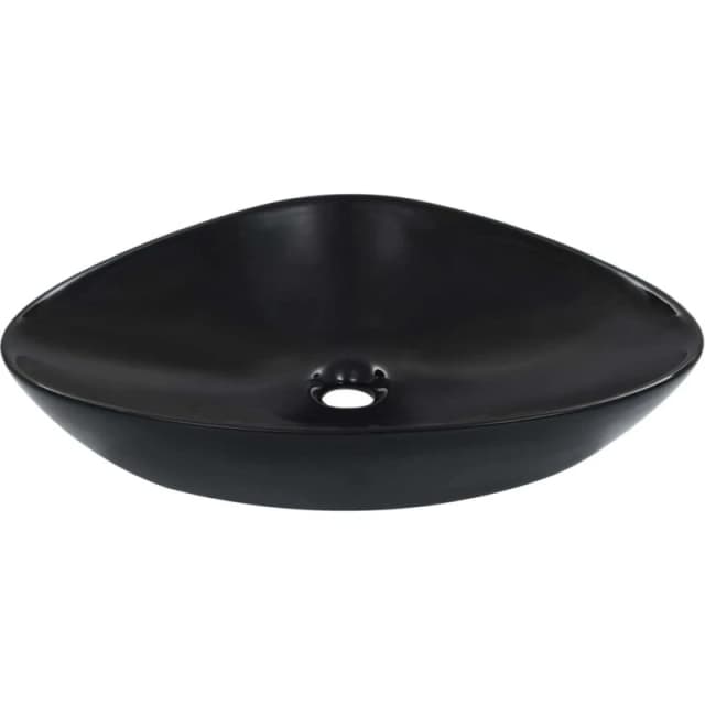 vidaXL Wash Basin 58.5x39x14cm Ceramic Black 143902