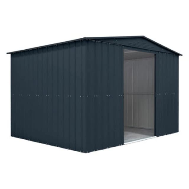 Waltons Globel 10 X 8 Apex Metal Storage Shed Sliding Doors - Grey