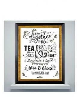 Personalised We Go Together Like... Black Poster Frame