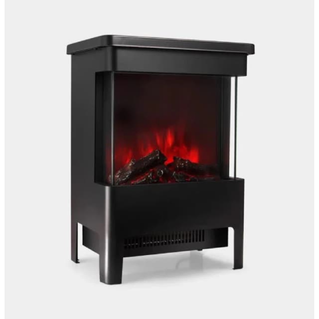 VonHaus 1900W Glass Front Stove Heater Black unisex One Size