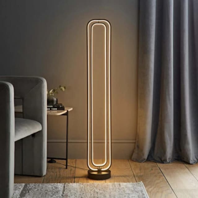 ValueLights ValueLights Infinity Matte Black Revolving Integrated LED Floor Lamp Black One Size Unisex 5016529271369