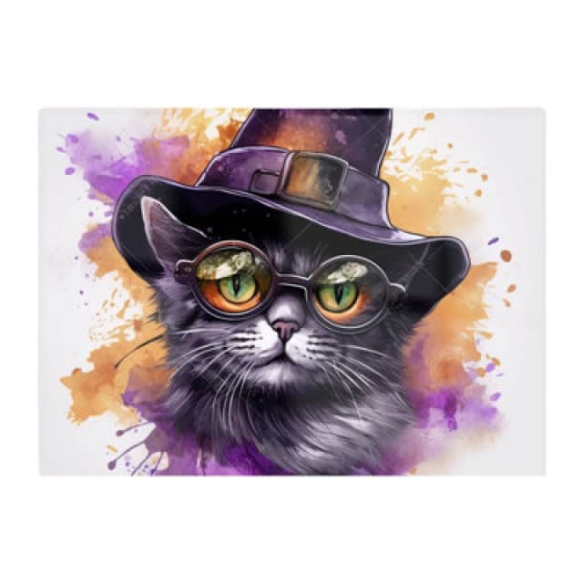Warren Reed Designer Splashart Longhaired Witches Cat Chopping Board