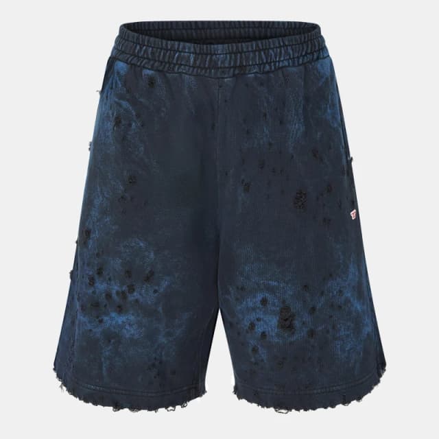 Diesel Extreme Distressed Acid Wash Shorts Blue male XS