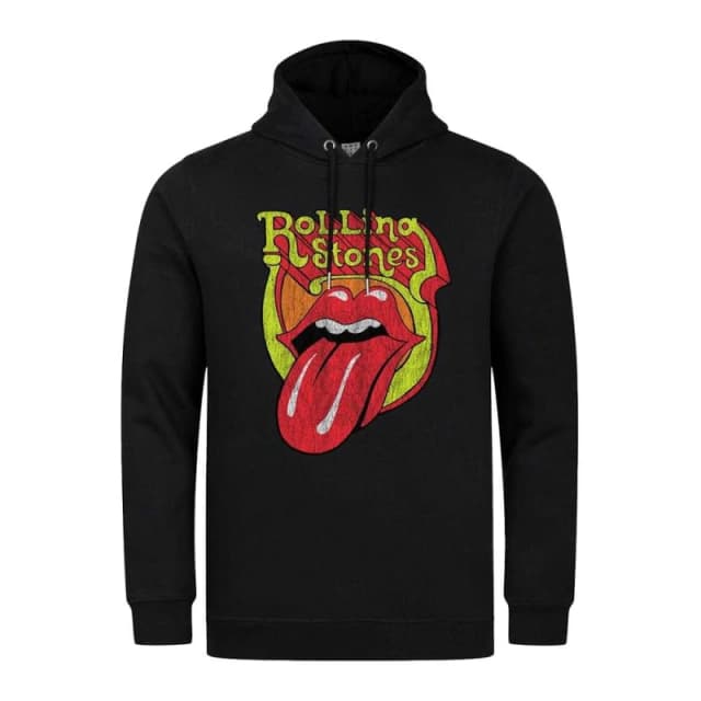 Amplified Mens Bootleg Tongue The Rolling Stones Hoodie in Black Size: XS Black Male XS