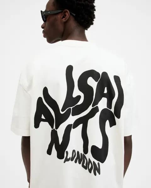 Allsaints Allsaints Orlando Back Print T-Shirt - White White VXE16 Male 2XL,L,M,S,XL